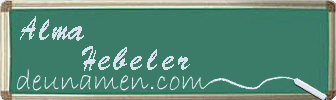 Alma Hebeler Visitenkarte